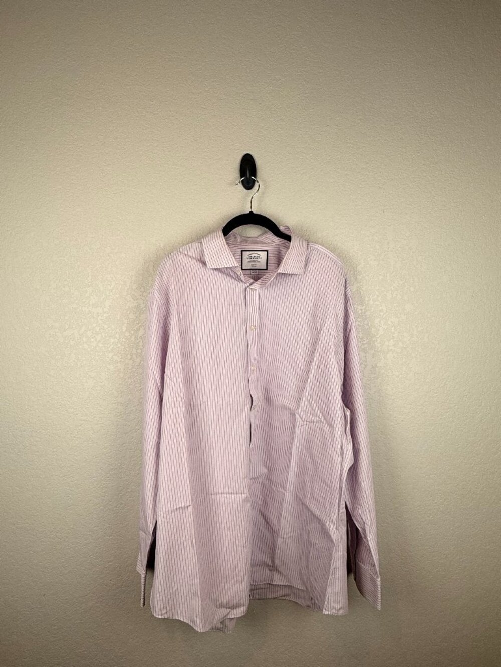 Charles Tyrwhitt Men's Purple Stripe Slim Fit Non-Iron Dress Shirt 17.5/36